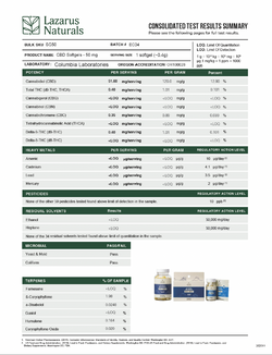 50mg CBD Softgel Lazarus Naturals